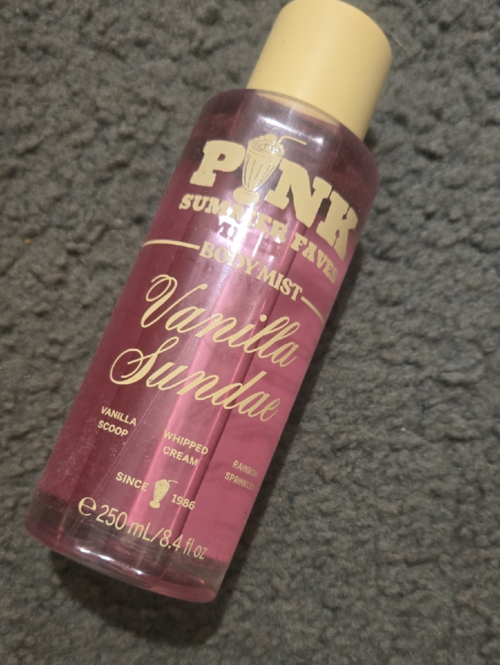 PINK Victoria's Secret Vanilla Sundae Body Mist - Pink & Cream Accents